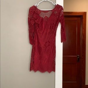 Red lace dress